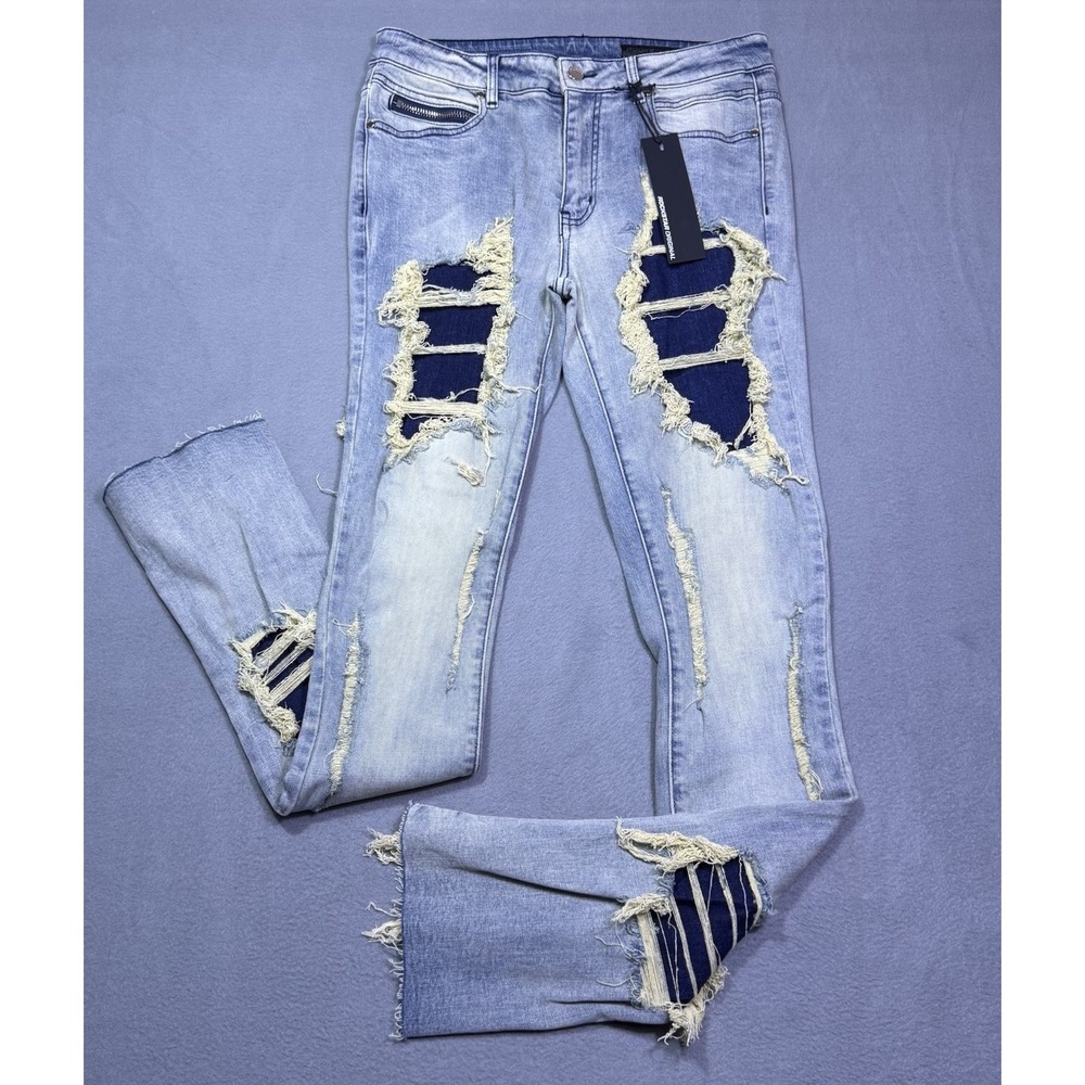 Rockstar Original Jeans Mens 32x36 Stacked Flared Fateh Distressed USA NEW